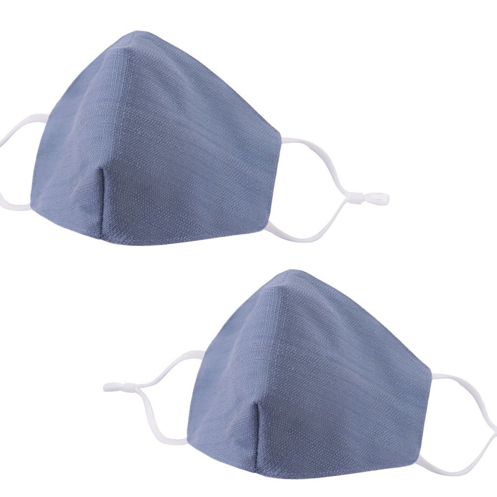 2 PK Reusable Comfortable Cotton Face Mask Blue